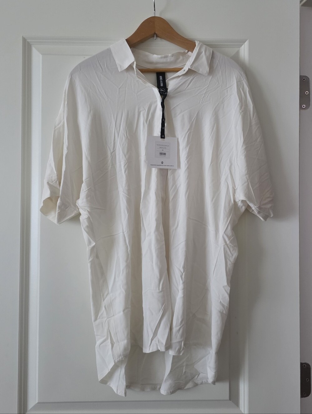 Agnes & Dora Button Up Shortsleeve Shirt Oversized Womens M Preppy Chic Coastal
